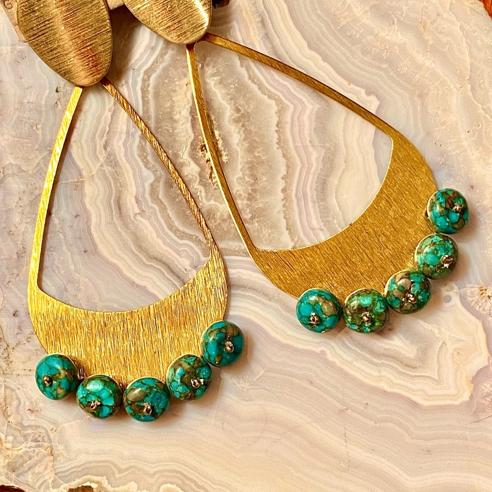 πΊπHPππΊ NWT Anthropologie Michaela Turquoise Chandeliers - Picture 14 of 16